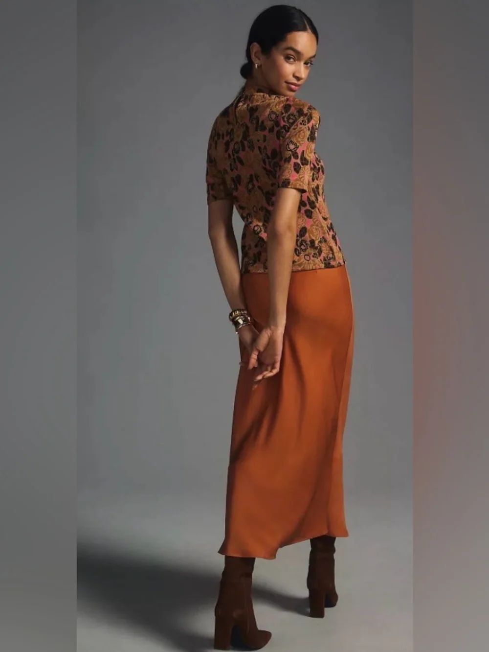 Maeve Mock-Neck Jacquard Top size XS